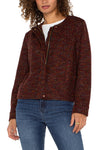 Liverpool Collarless Zipup Jacket - Bordeaux