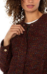 Liverpool Collarless Zipup Jacket - Bordeaux