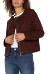 Liverpool Collarless Zipup Jacket - Bordeaux