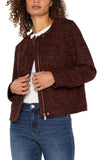 Liverpool Collarless Zipup Jacket - Bordeaux