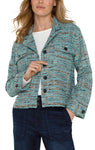 Liverpool Button Front Boxy Shacket - Ocean Boucle