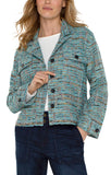 Liverpool Button Front Boxy Shacket - Ocean Boucle