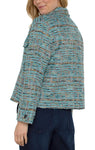 Liverpool Button Front Boxy Shacket - Ocean Boucle