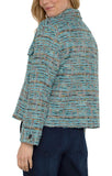 Liverpool Button Front Boxy Shacket - Ocean Boucle