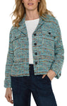 Liverpool Button Front Boxy Shacket - Ocean Boucle
