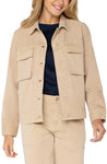 Liverpool Button Front Cargo Jacket - Cappuccino