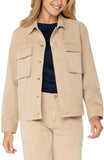 Liverpool Button Front Cargo Jacket - Cappuccino