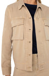 Liverpool Button Front Cargo Jacket - Cappuccino