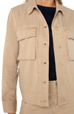 Liverpool Button Front Cargo Jacket - Cappuccino