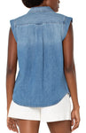 Sleeveless Button Up Soft Denim Shirt
