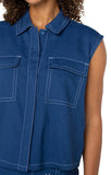 Sleeveless Cargo Shirt - Blue