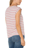 Sleeveless Dolman Knit Top - Pink Multi Stripe