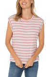 Sleeveless Dolman Knit Top - Pink Multi Stripe