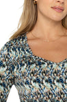Long Sleeve Shirred Detail Knit Top