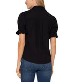 Snap Front Knit Shirt - Black