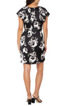 Flutter Sleeve Raglan Woven Dress - B&W Floral