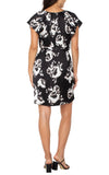 Flutter Sleeve Raglan Woven Dress - B&W Floral