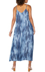 Spaghetti Strap Maxi Dress - Blue Watercolour Ikat