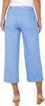 Belted Wide Leg Crop - Chambray Blue