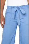 Belted Wide Leg Crop - Chambray Blue