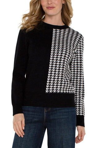 Liverpool Houndstooth Pullover - Black and White