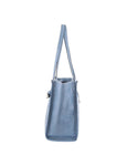 Milleni Vegan Leather Tote Bag - Blue Croc