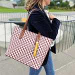 Milleni Geometric Tote Bag - Brown