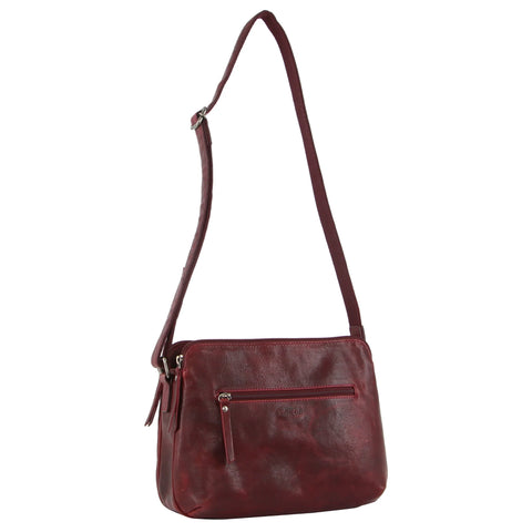 Milleni Nappa Leather Handbag - Cherry