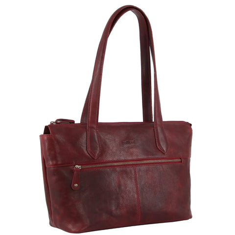 Milleni Nappa Leather Shoulder Bag - Cherry