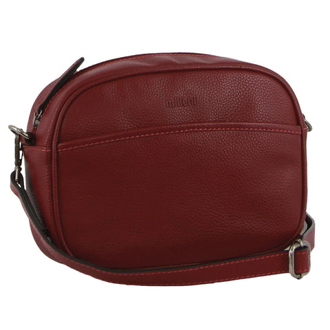 Milleni Nappa Leather Crossbody Bag/Clutch - Cabernet