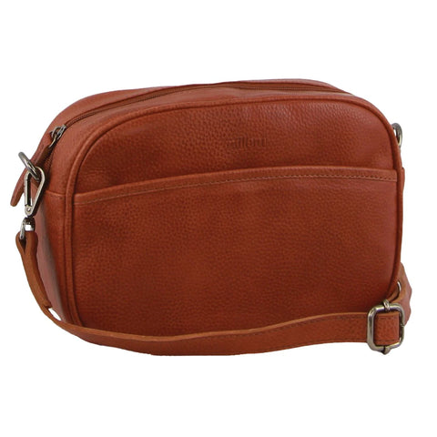 Milleni Nappa Leather Crossbody Bag/Clutch - Cognac