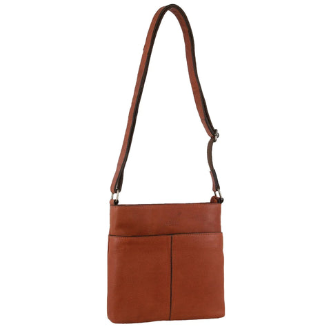 Milleni Nappa Leather Crossbody Bag in Cognac