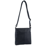 Milleni Nappa Leather Crossbody Bag in Navy