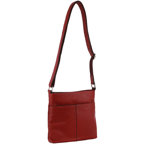 Milleni Nappa Leather Crossbody Bag in Red