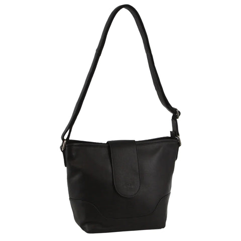 Milleni Leather Cross-Body Bag in Black