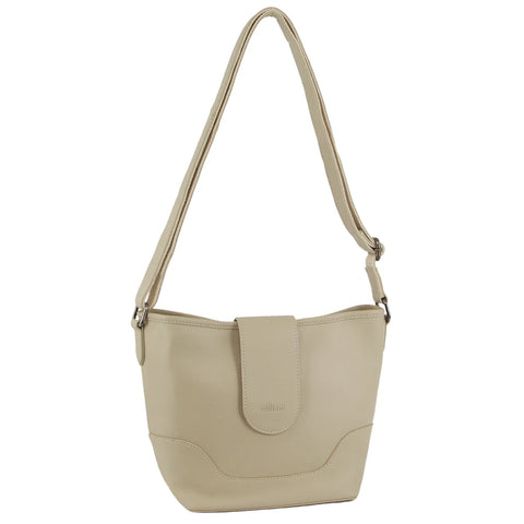 Milleni Leather Cross-Body Bag in Cement