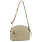 Milleni Leather Multi-Zip Cross-Body Bag in Cement