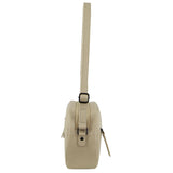 Milleni Leather Multi-Zip Cross-Body Bag in Cement