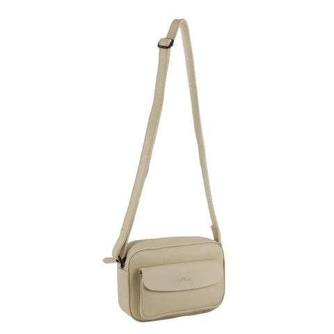 Milleni Leather Multi-Zip Crossbody Bag - Cement