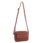 Milleni Leather Multi-Zip Crossbody Bag - Rose