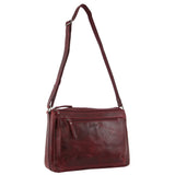 Milleni Nappa Leather Handbag in Cherry
