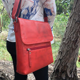 Milleni Nappa Leather Bag in Red