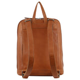 Milleni Nappa Leather Twin Zip Backpack -Cognac