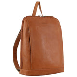 Milleni Nappa Leather Twin Zip Backpack -Cognac