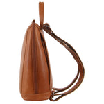 Milleni Nappa Leather Twin Zip Backpack -Cognac