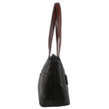 Milleni Nappa Leather Shoulder Bag - Black/Chestnut