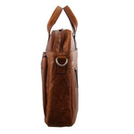 Pierre Cardin Rustic Leather Chestnut Computer Bag