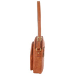 Pierre Cardin Rustic Leather Crossbody Bag - Cognac