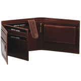Pierre Cardin Rustic Leather Tri-Fold Wallet - Chestnut