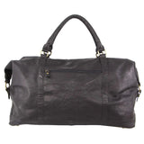 Pierre Cardin Rustic Leather Overnight Bag in Black